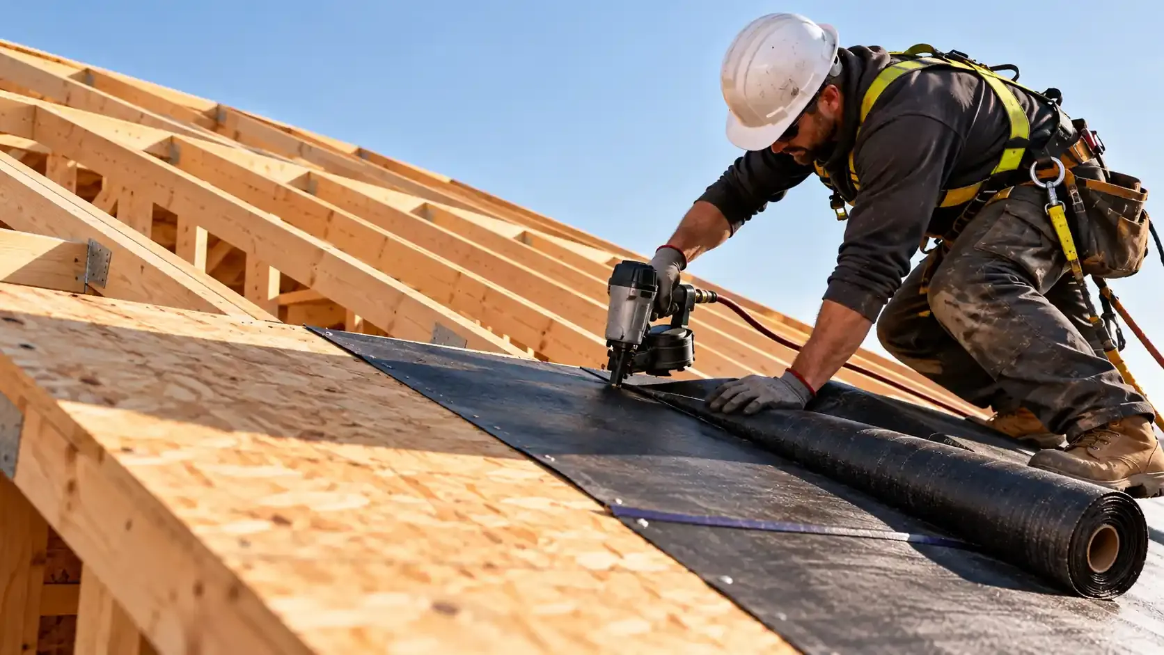 Z&K Roofing contractor Brooklyn installing waterproof membrane roof